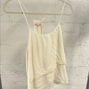 Elegant Cream Layered Women's Top - WINK - Cami Tank - Size Small - Like New